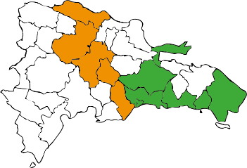 Mapa de cobertura de proyectos implementados en República Dominicana